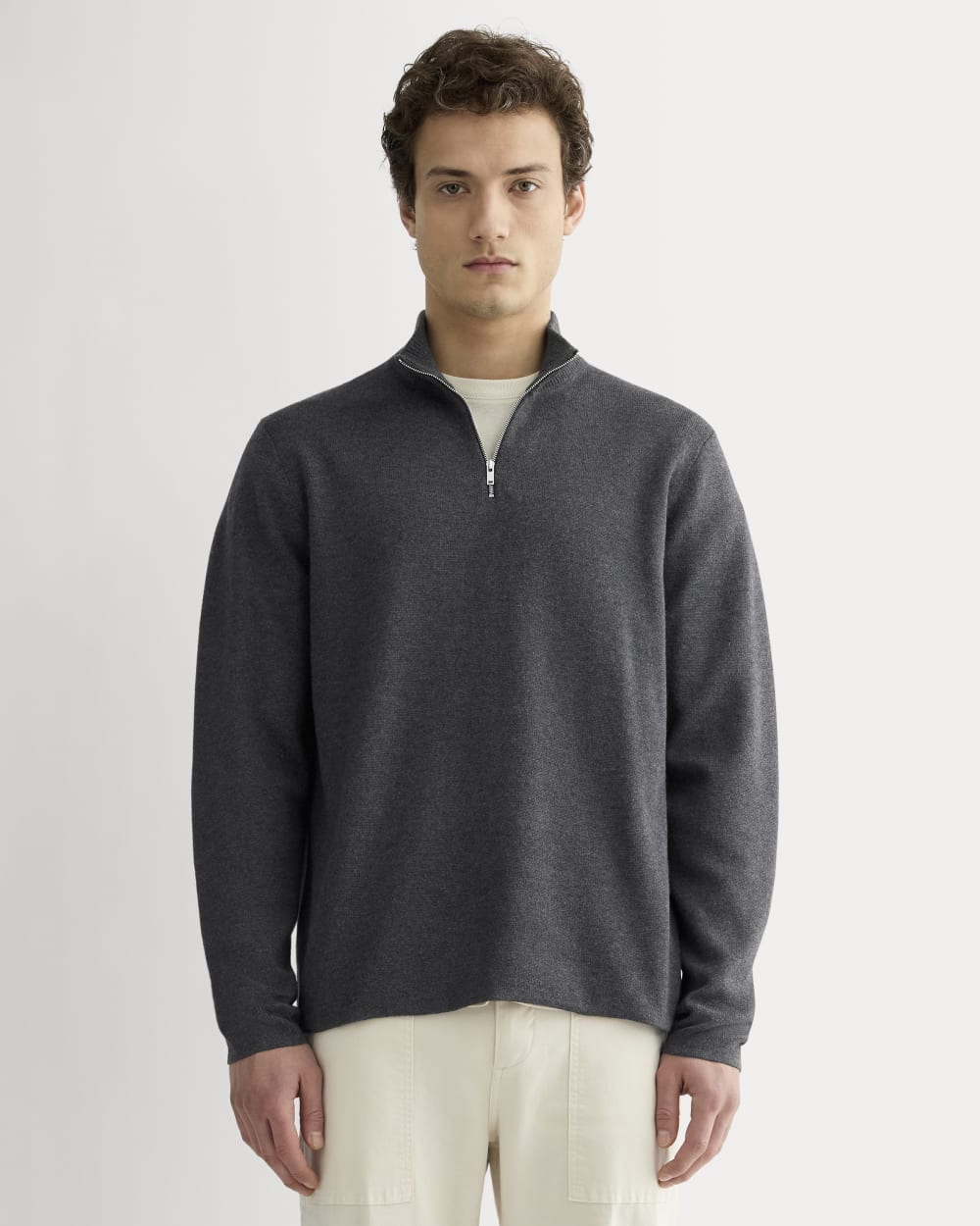 The No-Sweat Quarter-Zip | Heathered Ash – Everlane
