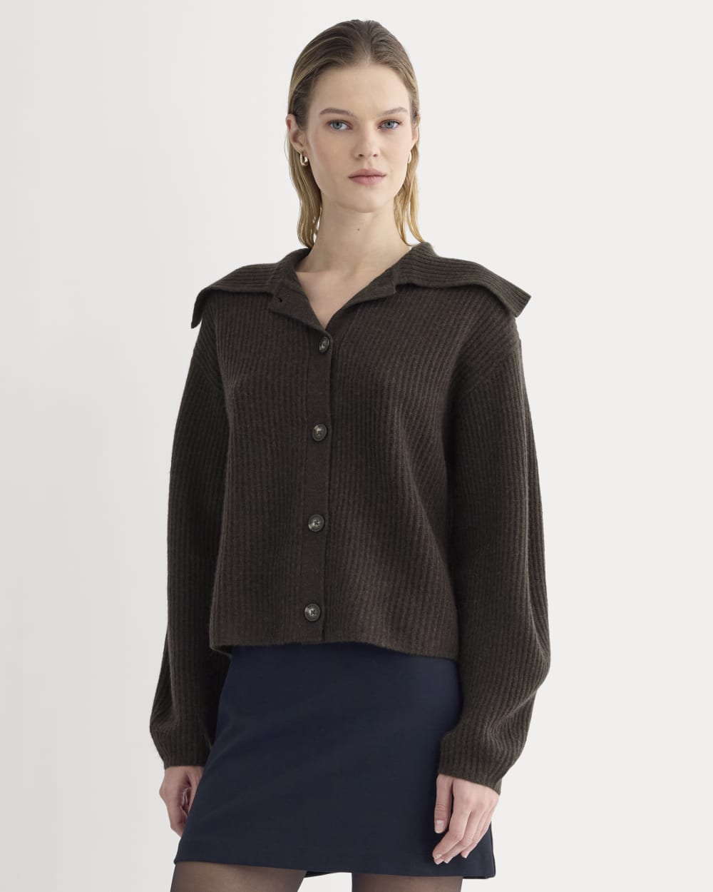 Fisherman Cardigan in Wool Cashmere | Americano Brown – Everlane
