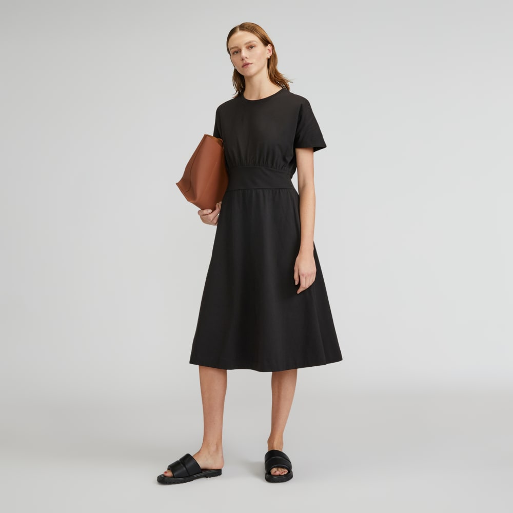 The Organic Cotton Waisted Dress | Black Everlane The Organic Cotton Waisted Dress | Black Everlane
