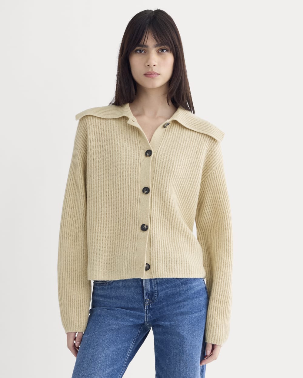 womens-fisherman-cardigan-wool-cashmere-heather-light-camel | primary