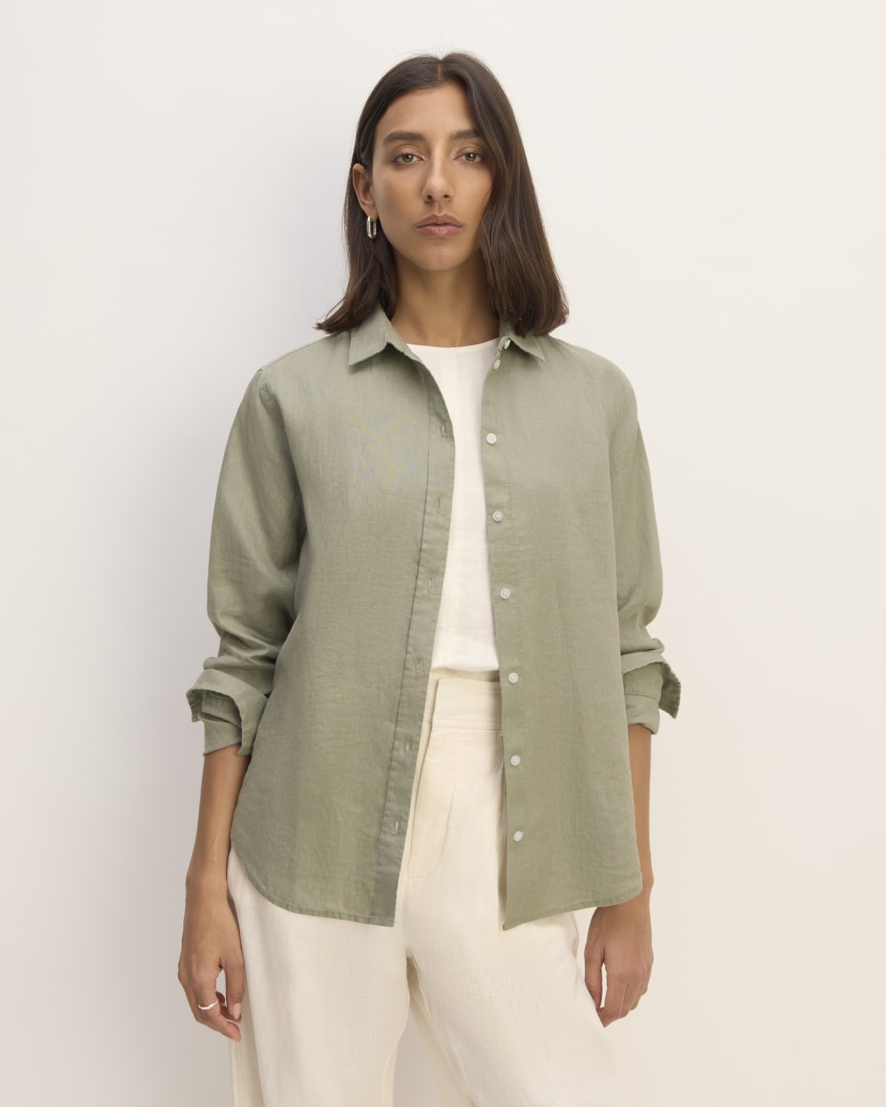 The Must-Have Shirt in Linen | Sage Green Everlane The Must-Have Shirt in Linen | Sage Green Everlane