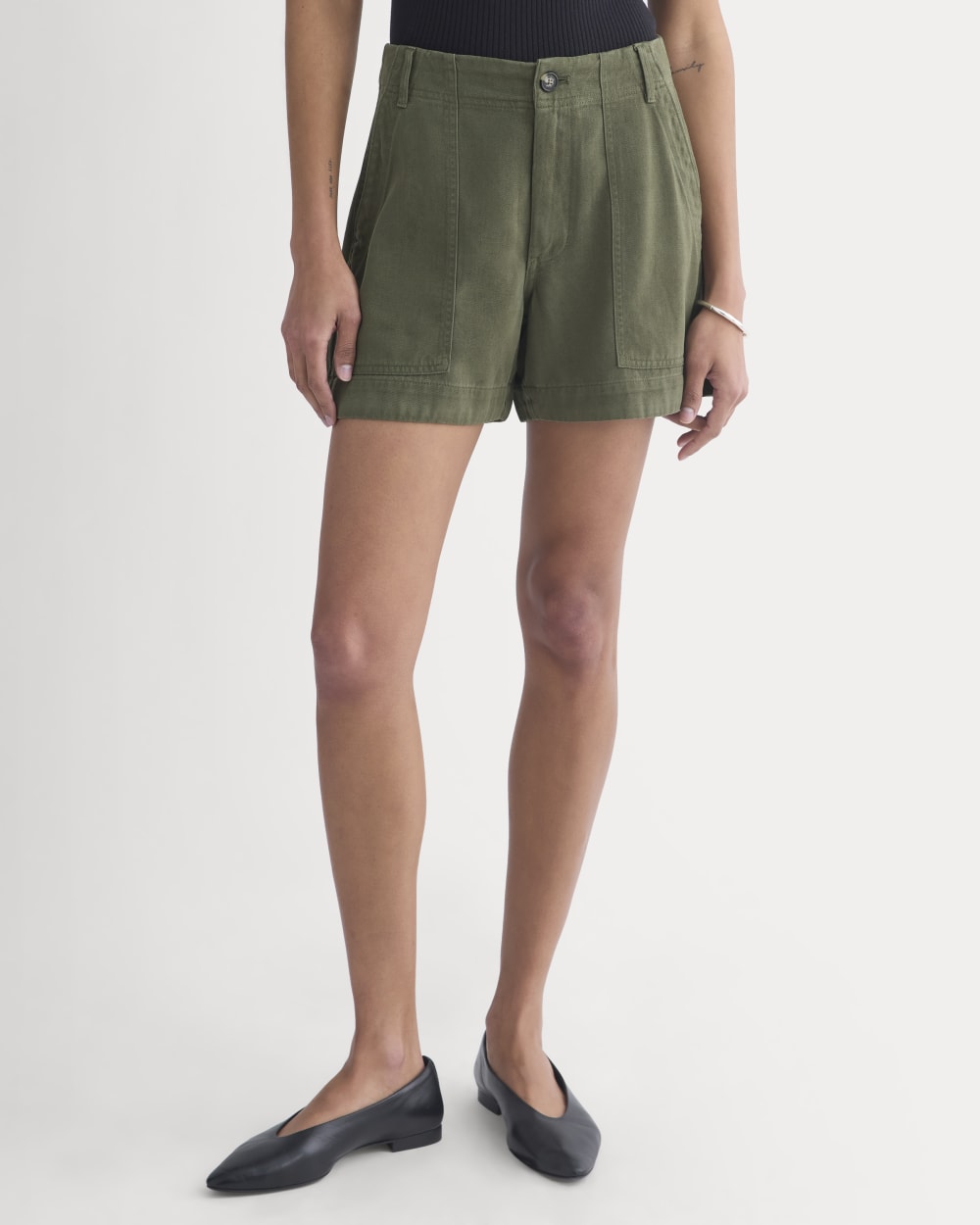 womens-tencel-darted-utility-short-olive-night