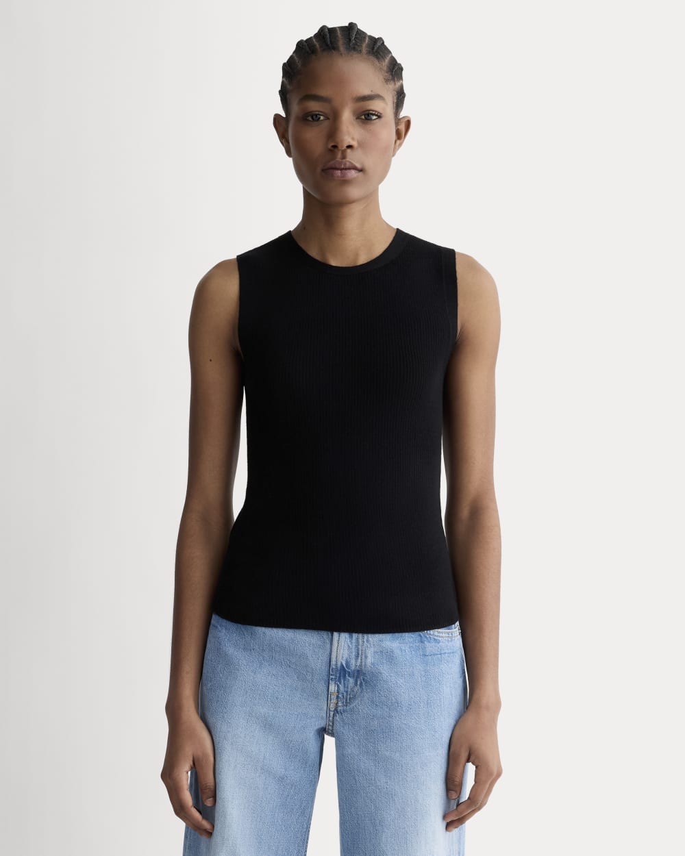 womens-ultrafine-merino-ribbed-shell-tank-black | primary