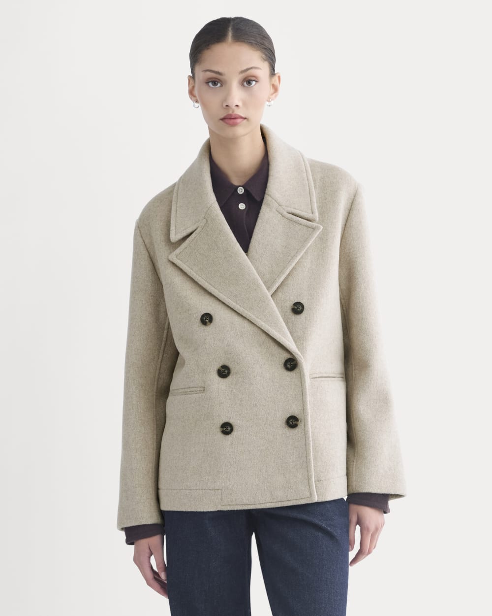 ReWool Short Peacoat | Heather Wheat – Everlane