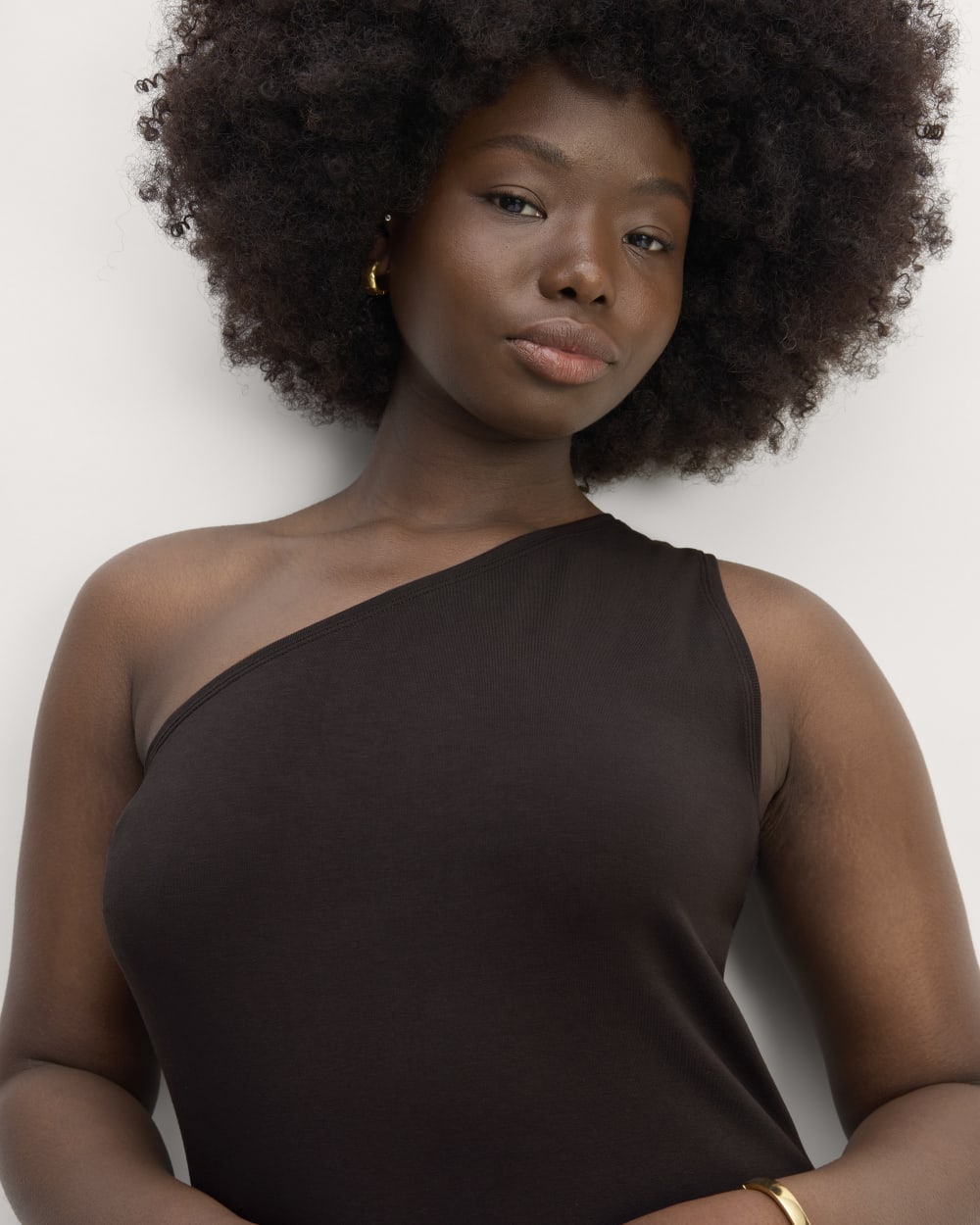 The Form One-Shoulder Tank | Black – Everlane