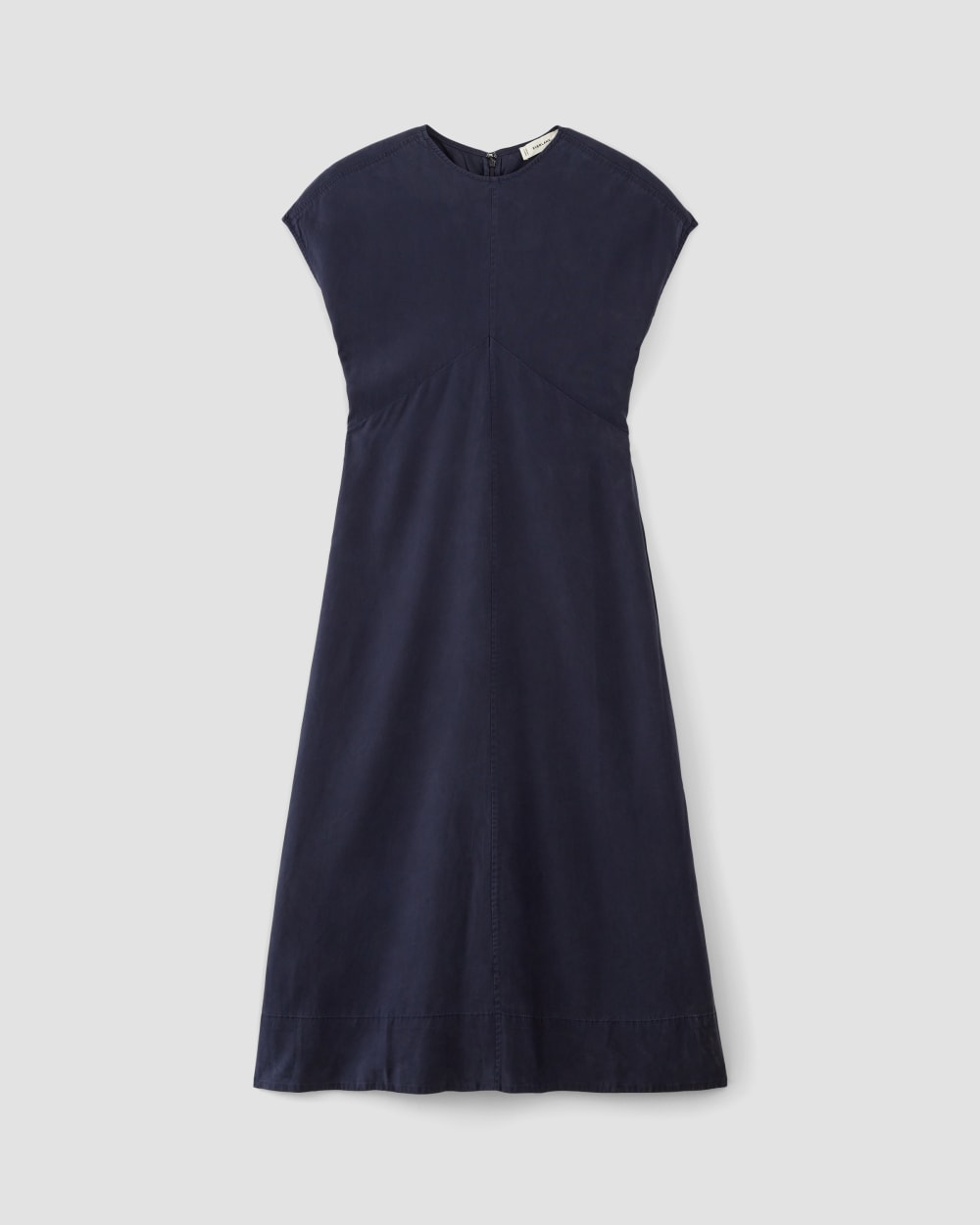 womens-tencel-short-sleeve-midi-dress-navy | alt