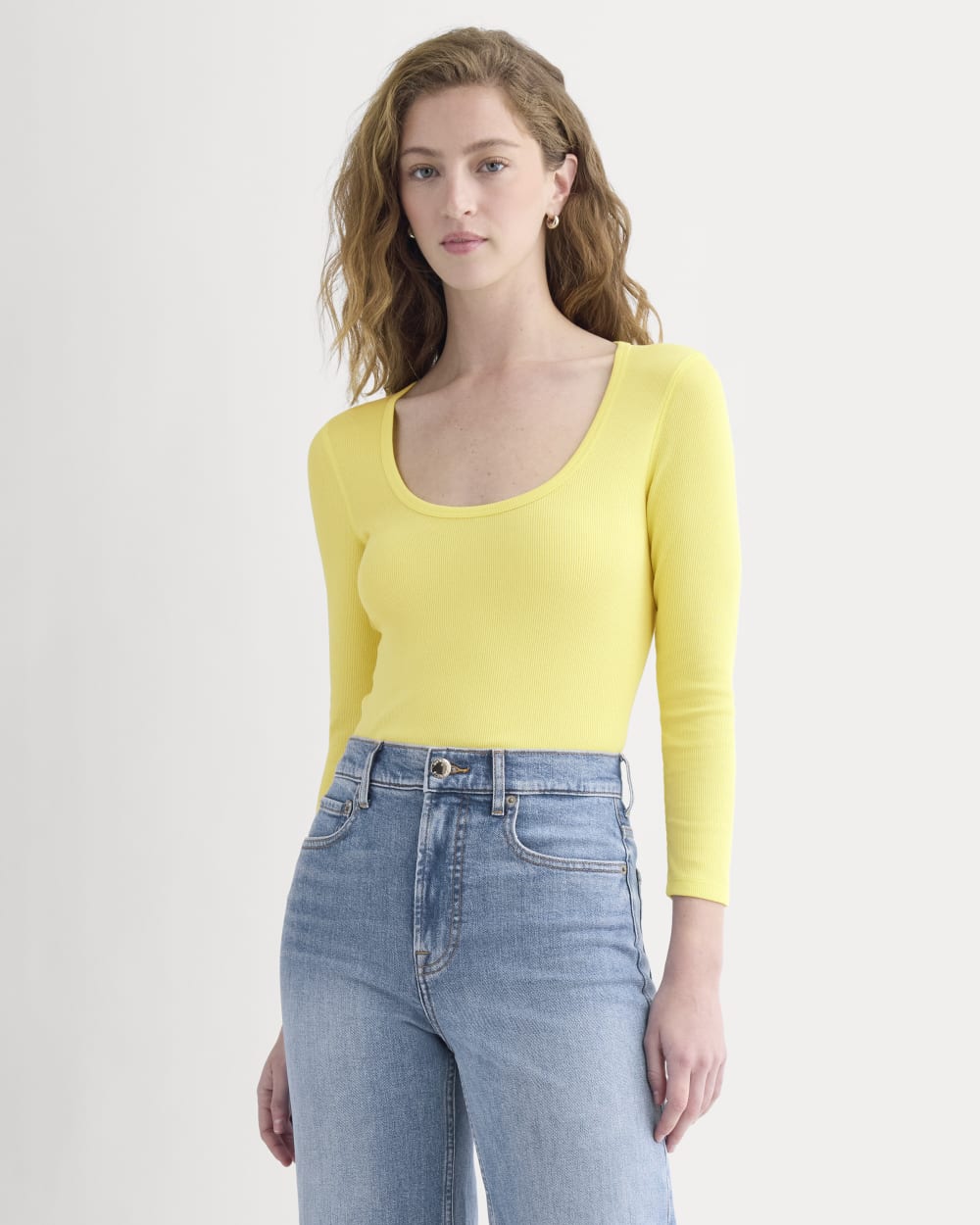 womens-luxe-rib-deep-u-neck-top-celandine | primary