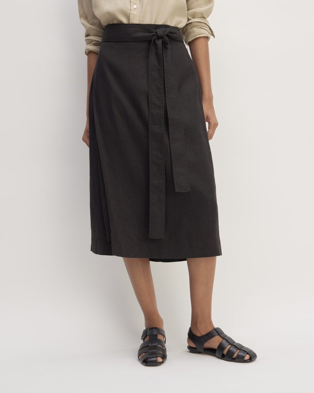 womens-linen-wrap-skirt-new-black