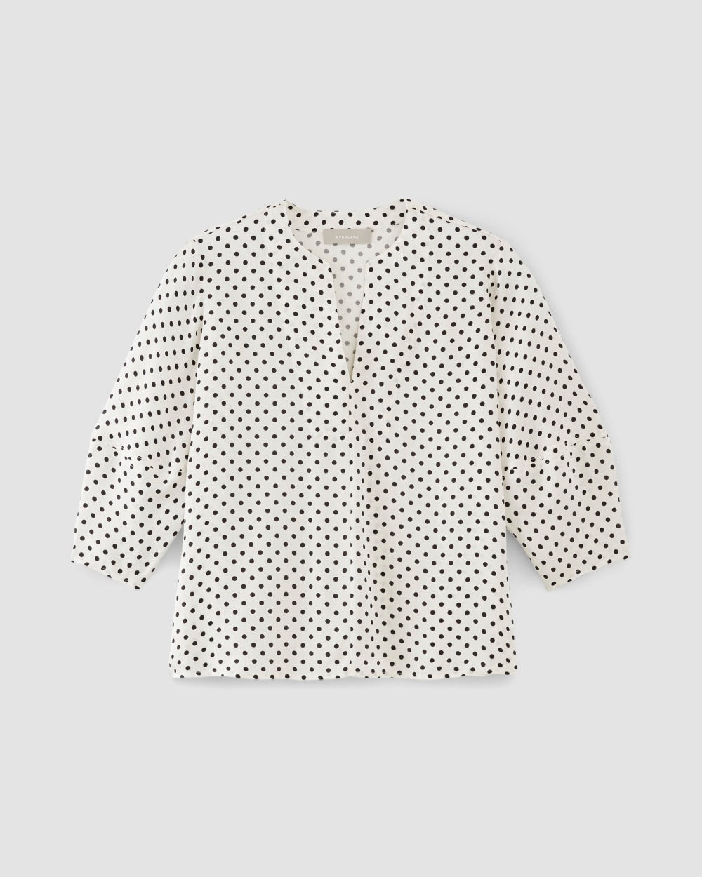 womens-hammered-satin-balloon-sleeve-top-bone-black | alt