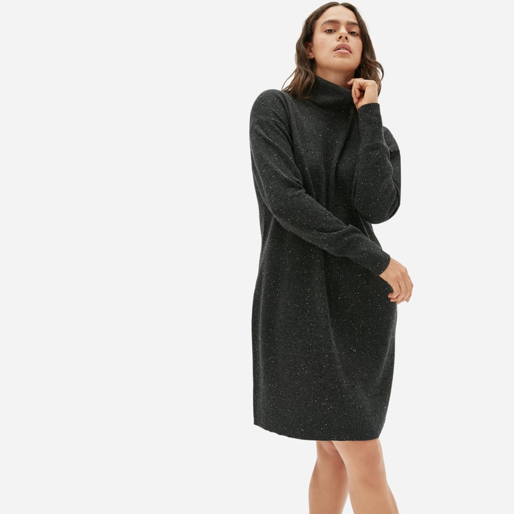 The Cashmere Turtleneck Dress | Dark Grey Donegal Everlane The Cashmere Turtleneck Dress | Dark Grey Donegal Everlane