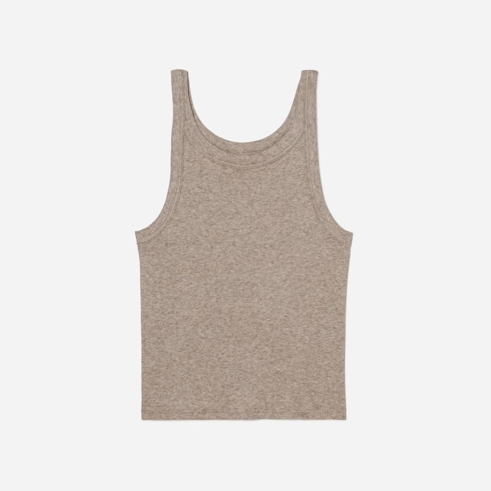 The Pima Micro-Rib Short Tank | Heathered Burnt Sugar – Everlane