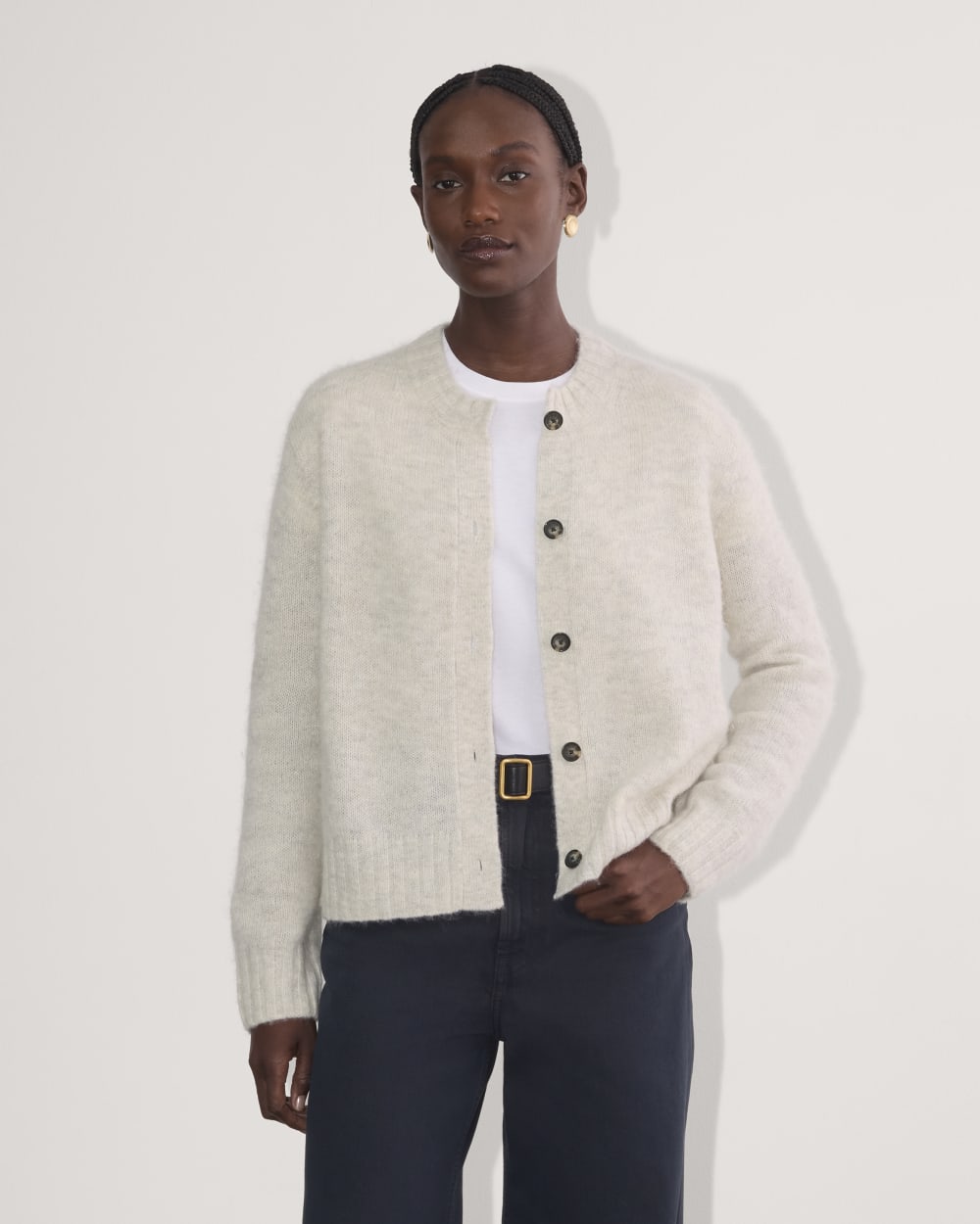 トップス YOKE ALPACA WOOL RIB CREW NECK CARDIGAN YOKE | 7G ALPACA WOOL RIB CREW NECK CARDIGAN(NAVY) | 7G