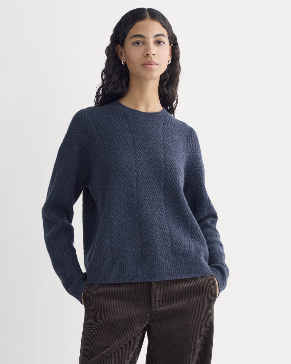 womens-cashmere-herringbone-sweater-indigo