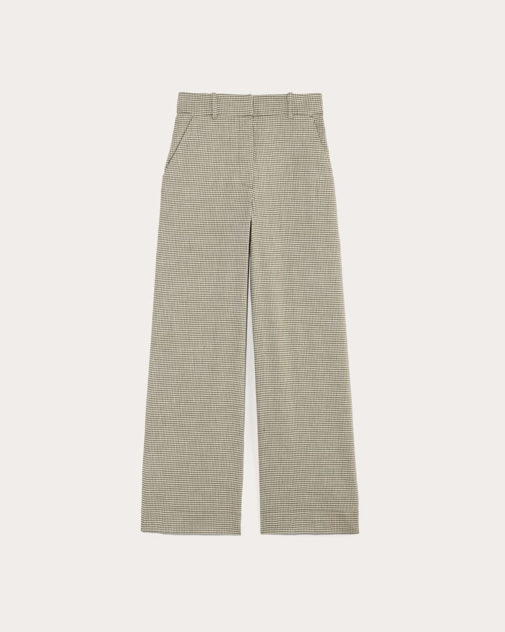 womens-wide-leg-pant-stretch-linen-deep-taupe-mini-gingham | alt