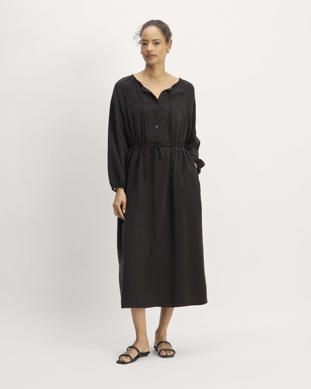 The TENCEL™ Gathered Maxi Dress Black – Everlane