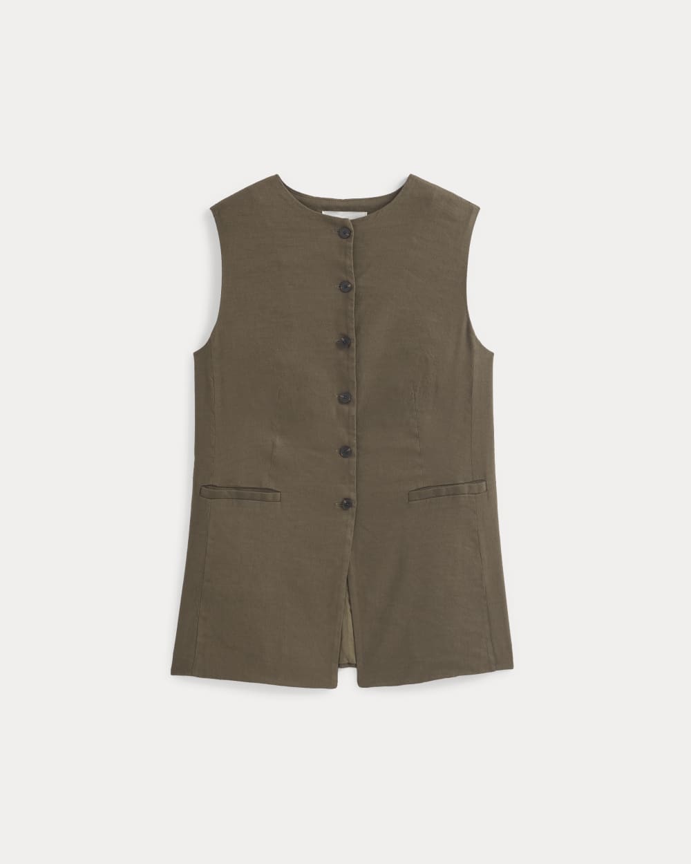 womens-long-vest-in-stretch-linen-beech | alt