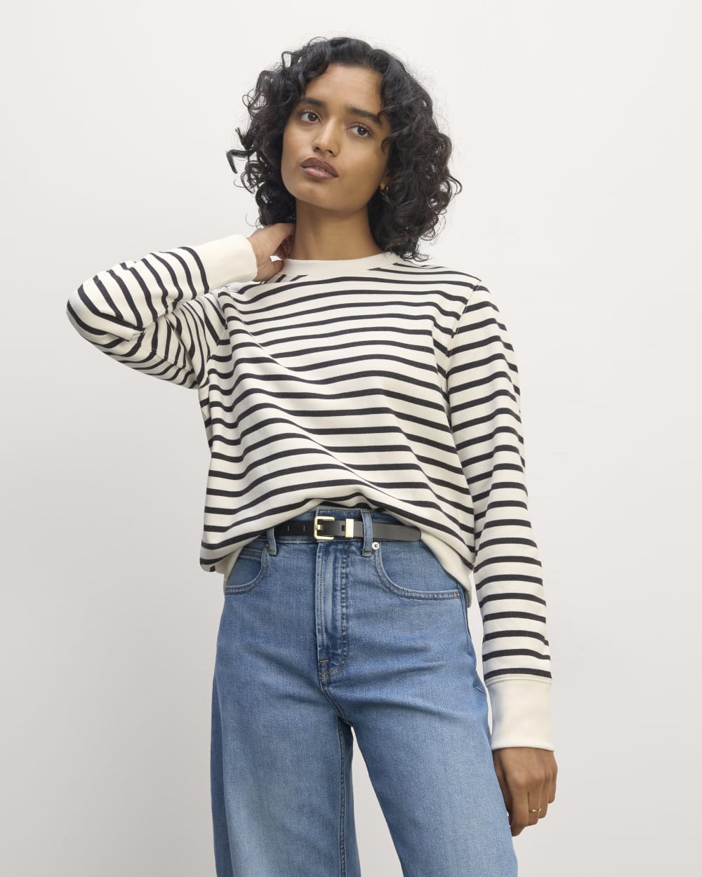 womens-french-terry-relaxed-crewneck-bone-black | primary