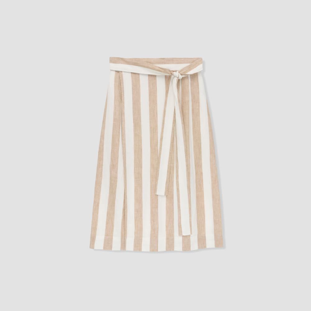 womens-linen-wrap-skirt-bone-caramel-stripe | alt