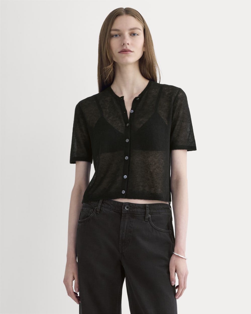 The Air Alpaca™ Short-Sleeve Cardigan Black – Everlane