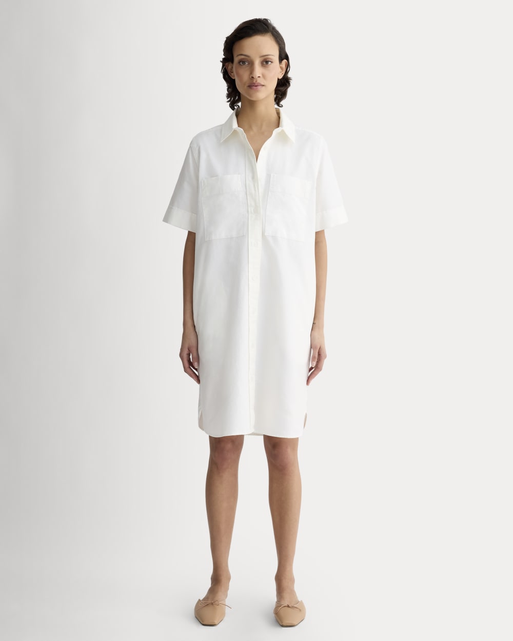 The Oxford Short-Sleeve Shirt Dress | White Everlane The Oxford Short-Sleeve Shirt Dress | White Everlane