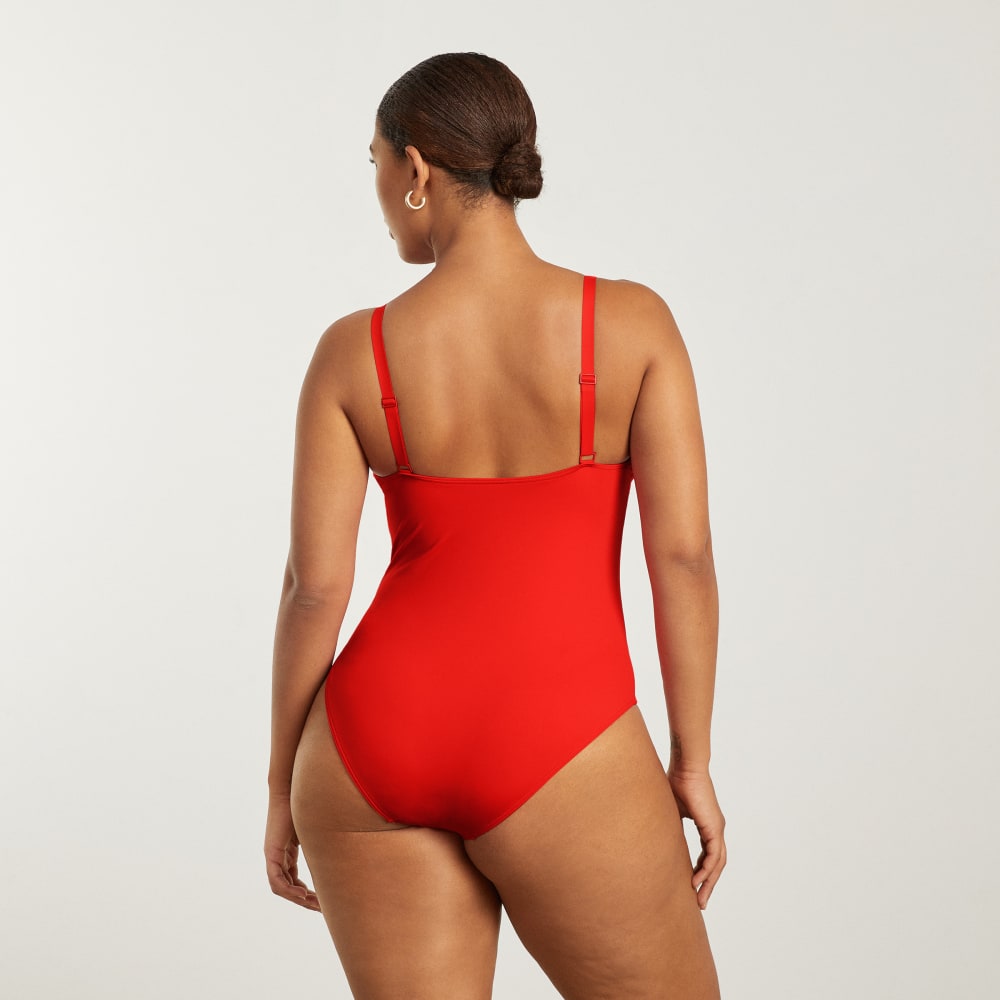womens-v-neck-one-piece-red | alt