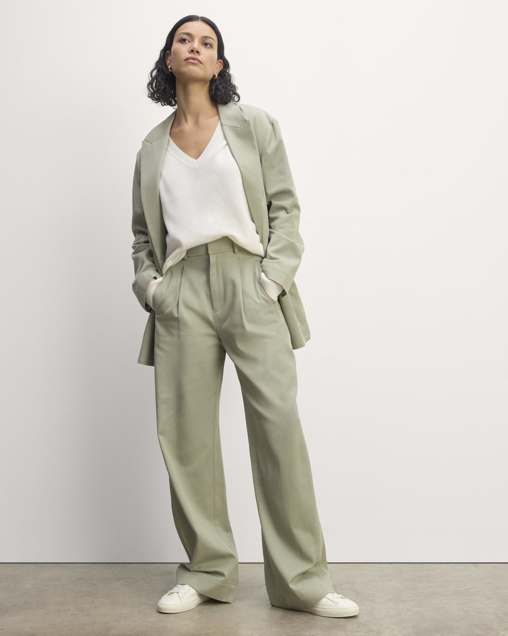 The Draper Pleated Pant in Buttersmooth | Seagrass