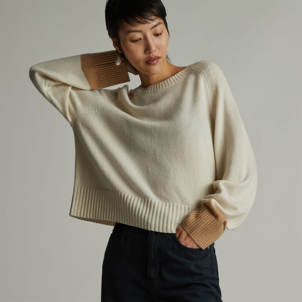 womens-recashmere-cropped-crew-sweater-bone-camel | primary
