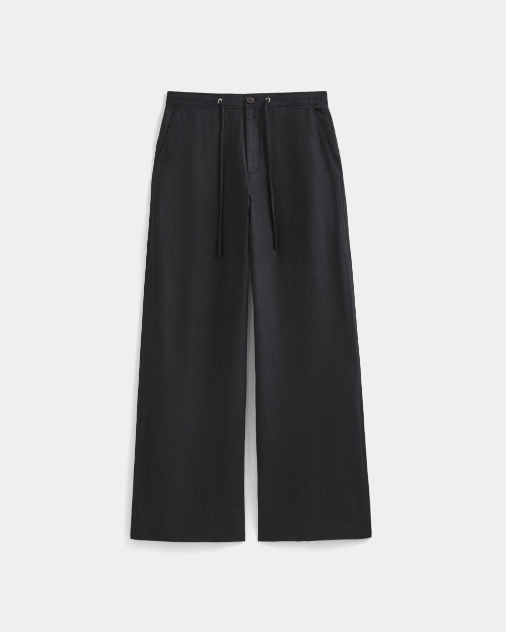 womens-wide-leg-drawstring-pant-in-linen-black | alt