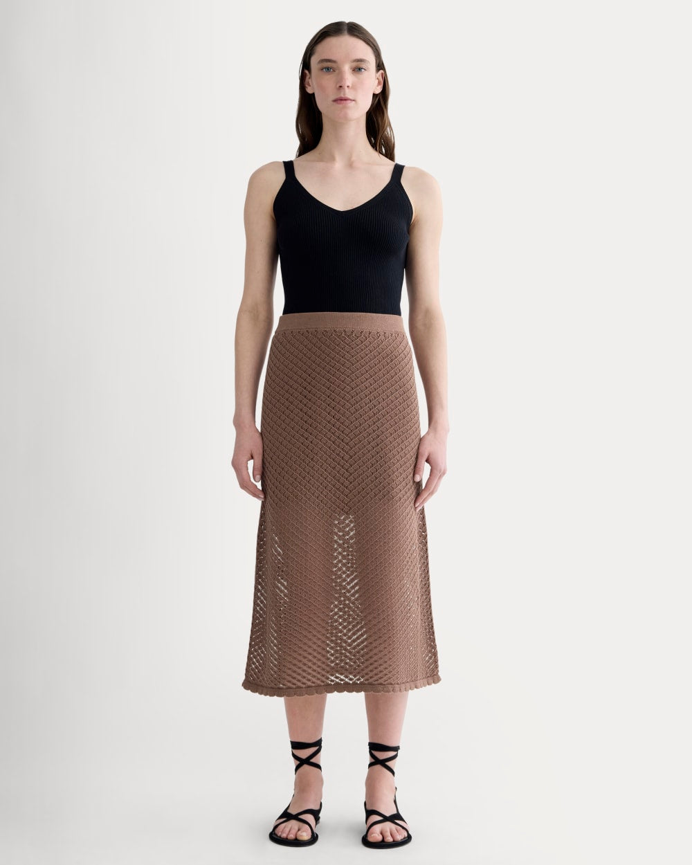 womens-lace-knit-skirt-mocha | primary