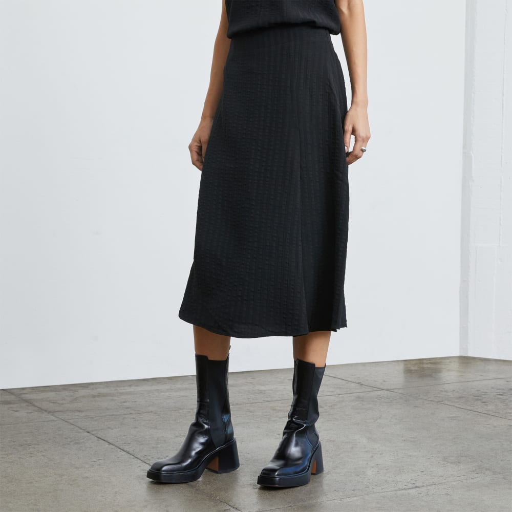 womens-city-stripe-midi-skirt-black | primary