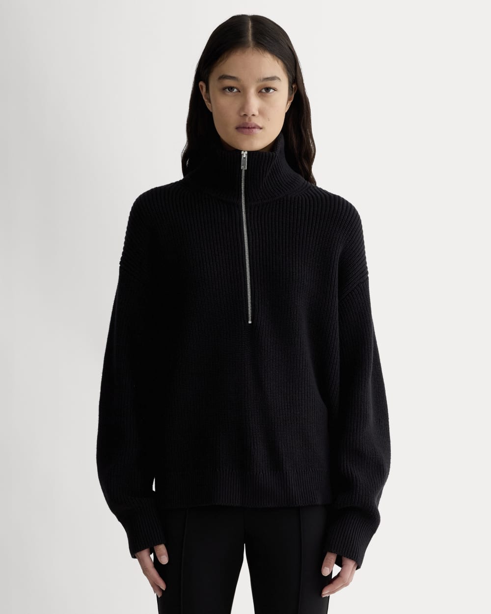 The Half-Zip in Everyday Cotton | Black – Everlane