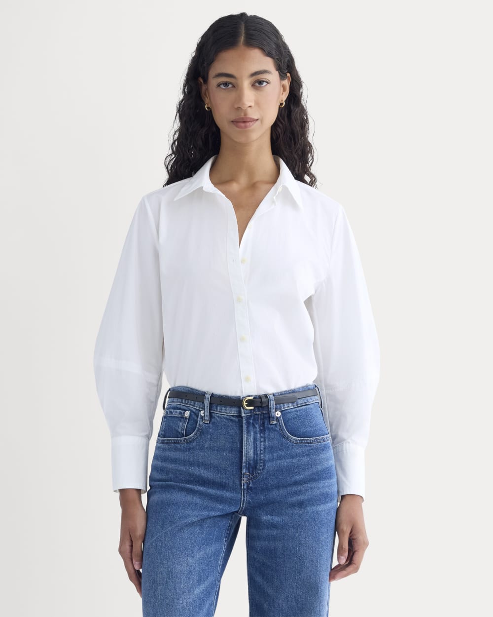 womens-lantern-sleeve-shirt-light-cotton-white | primary