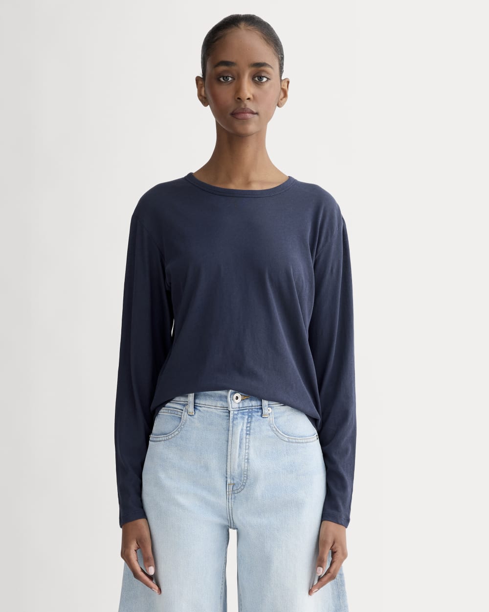 The Air Long-Sleeve Tee | Navy – Everlane