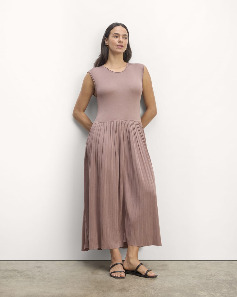 The Knit Pleated Dress | Dusty Rose Everlane The Knit Pleated Dress | Dusty Rose Everlane