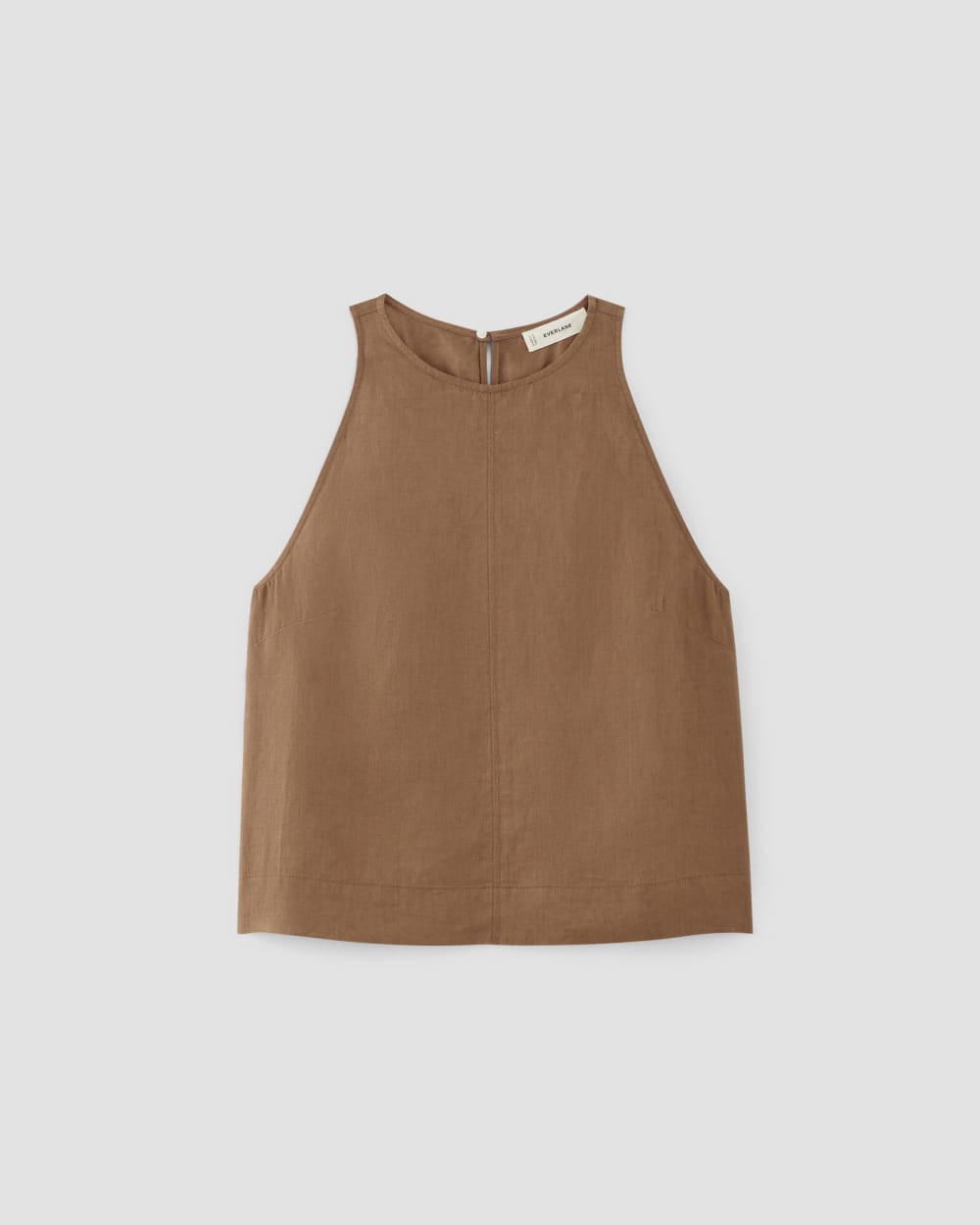 womens-linen-high-neck-tank-new-cocoa-brown | alt