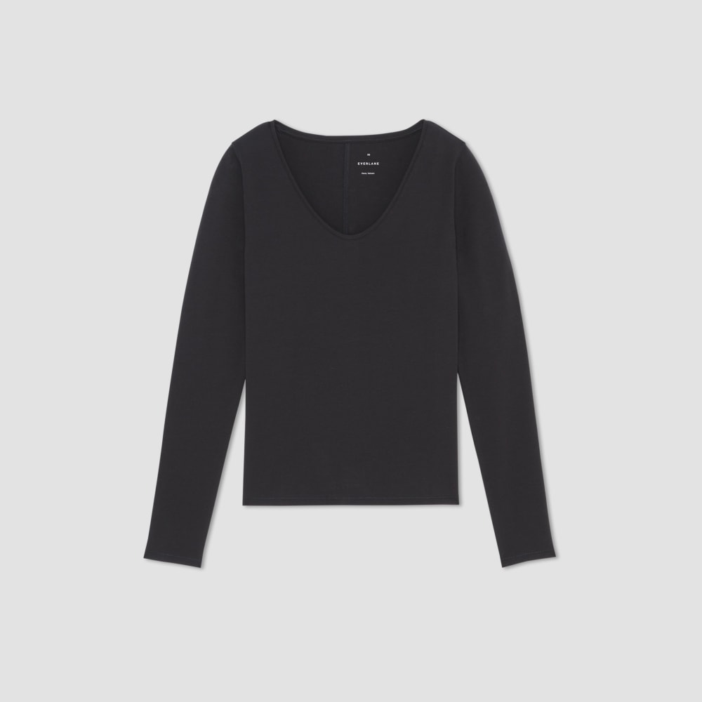 womens-supima-stretch-ballet-neck-tee-black | alt