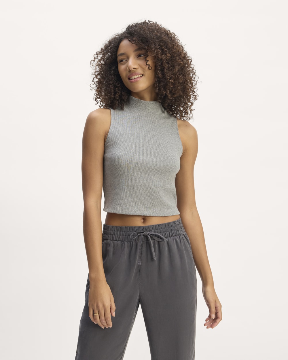 The Ribbed Mockneck Tank | Mid Heather Grey – Everlane