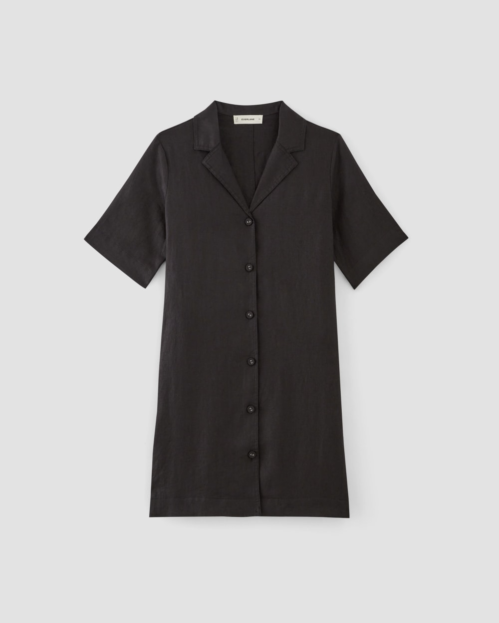 womens-linen-ss-shirt-dress-black | alt