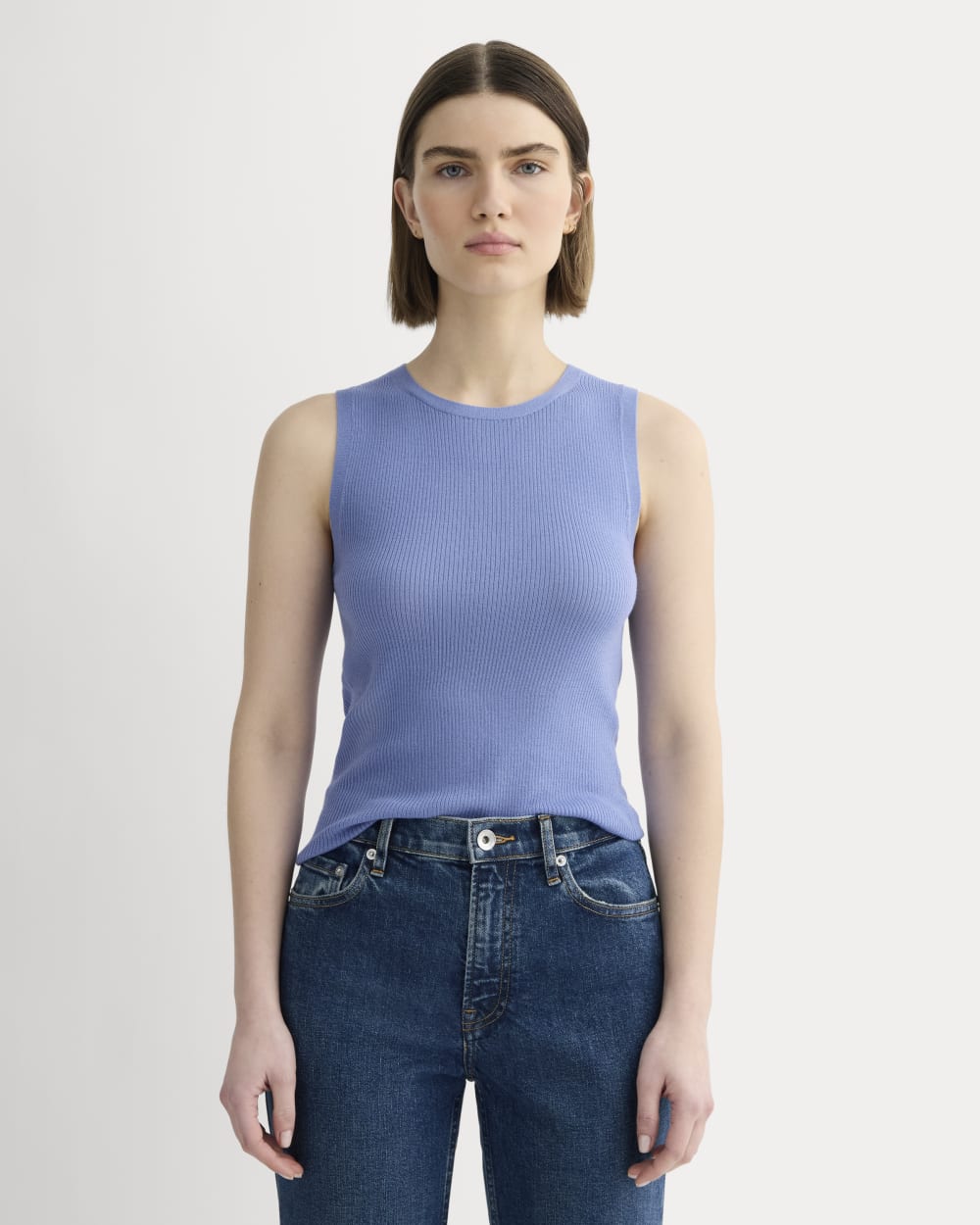 womens-ultrasoft-merino-rib-shell-tank-bluebell | primary