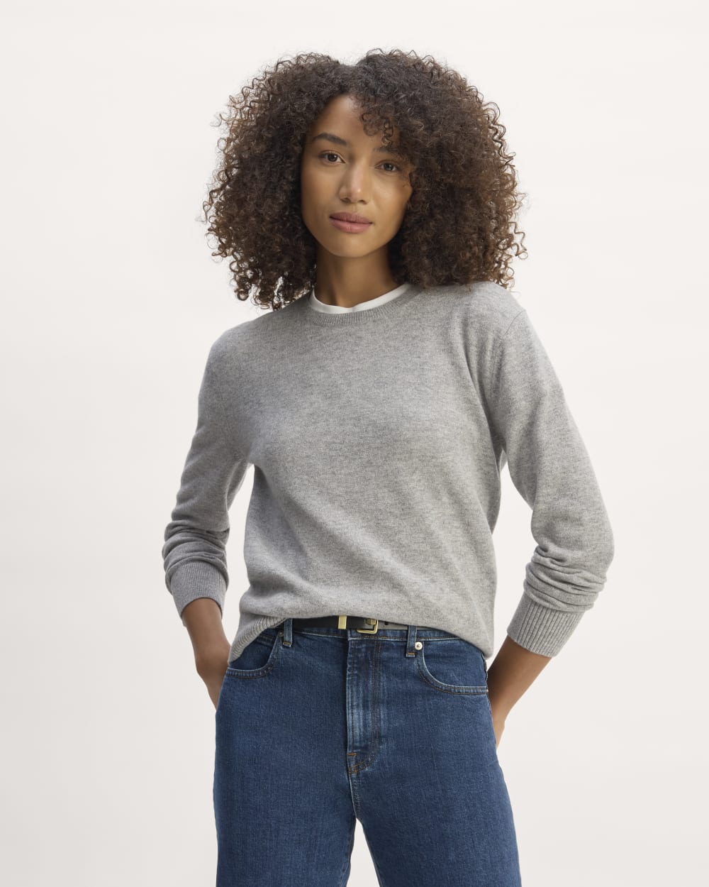 The Classic Crew in Cashmere Light Heather Grey – Everlane