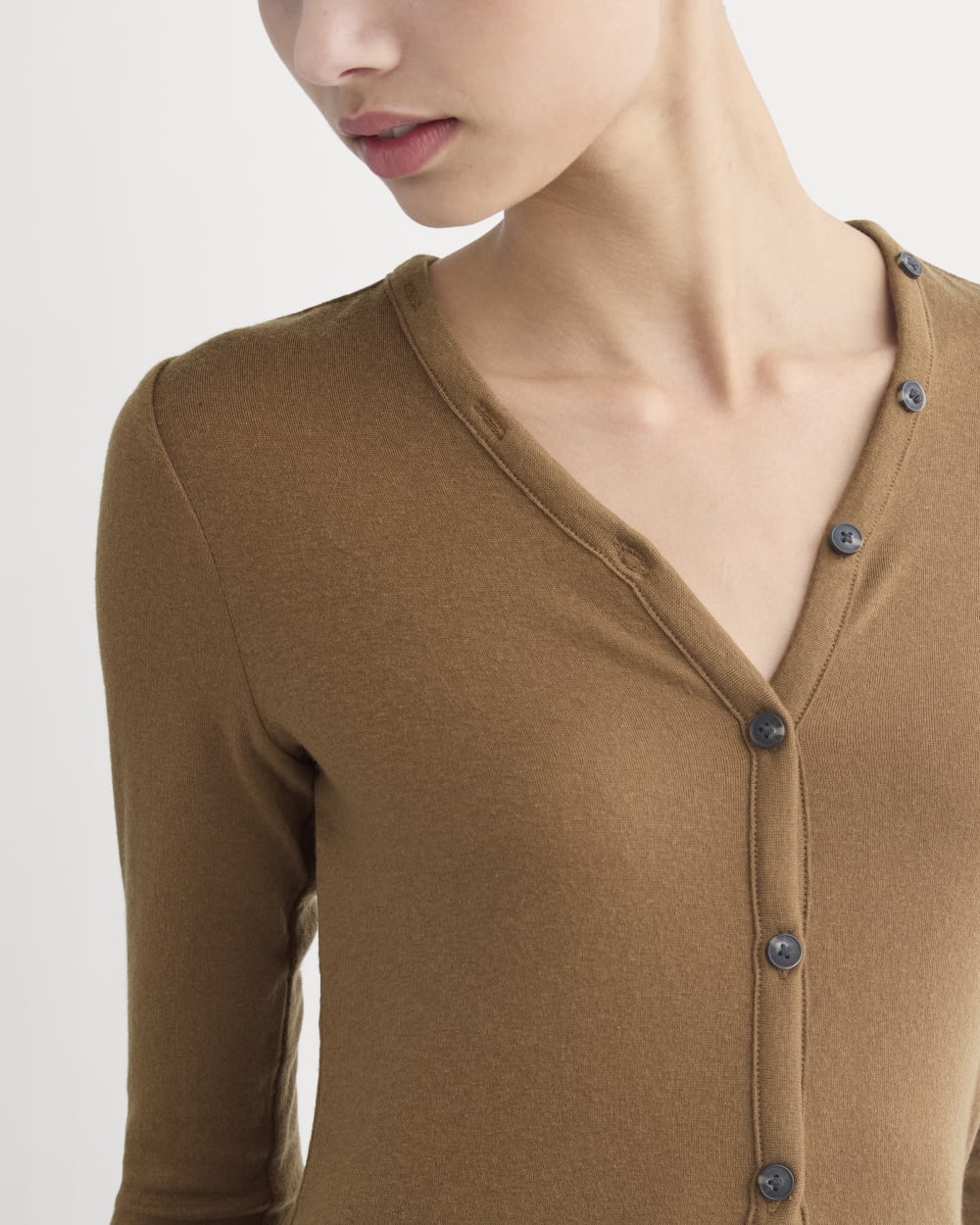 womens-sheer-v-neck-cardigan-butterluxe-toffee