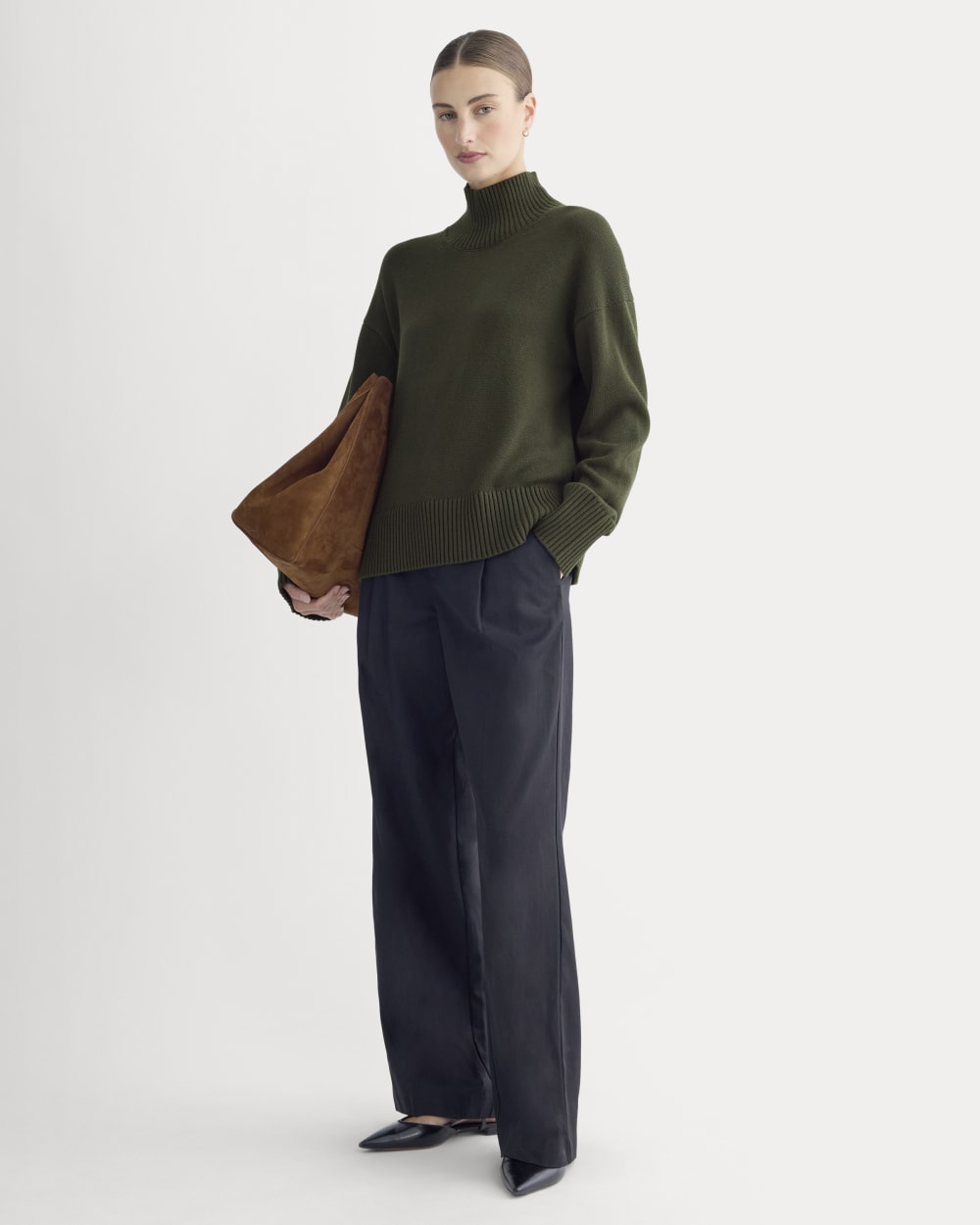 womens-cotton-boxy-turtleneck-dark-green