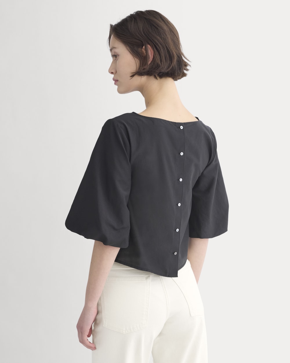 womens-bubble-sleeve-top-black