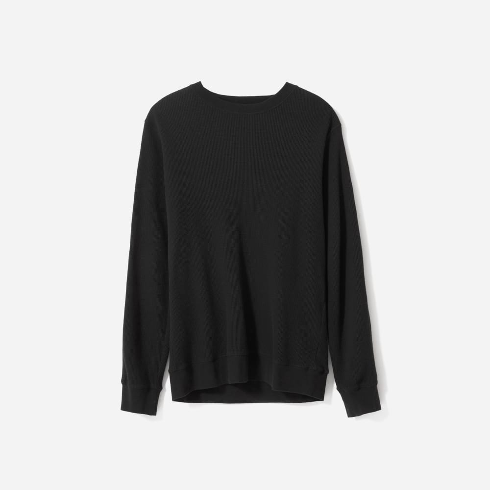 The Waffle Long-Sleeve Crew Tee | Black – Everlane
