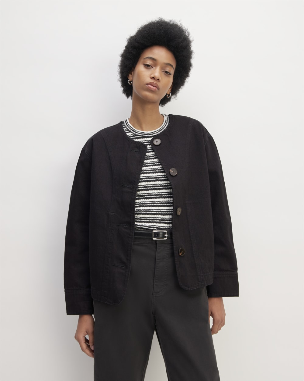 womens-denim-barrel-jacket-black | primary