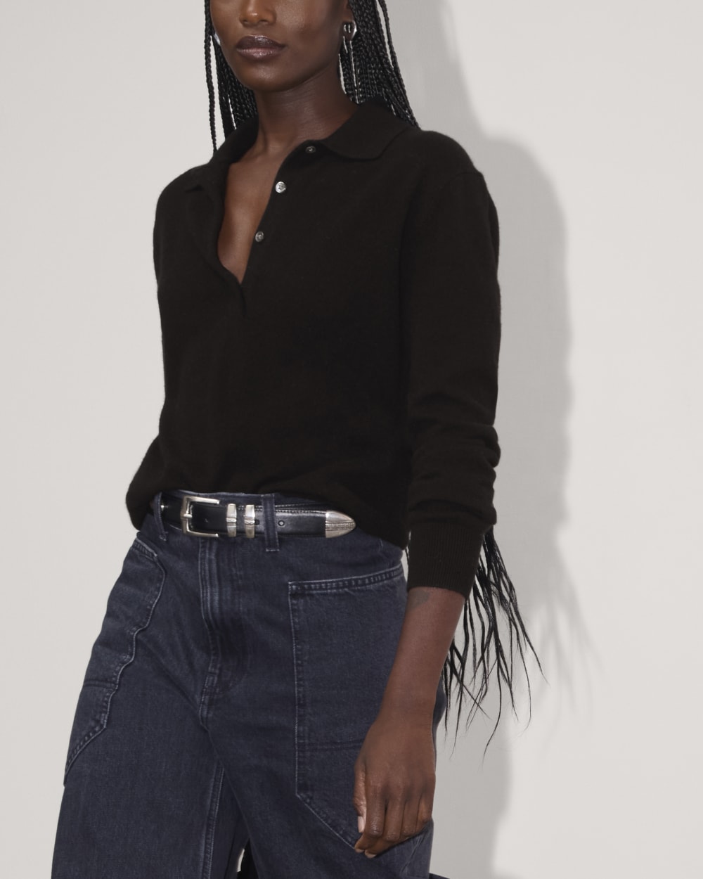 womens-cashmere-classic-sweater-polo-black | alt