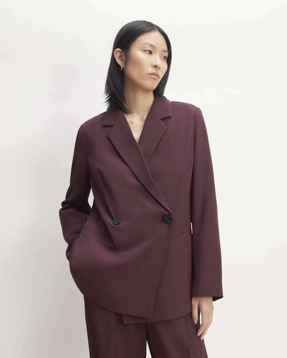 womens-drapey-blazer-burgundy | primary