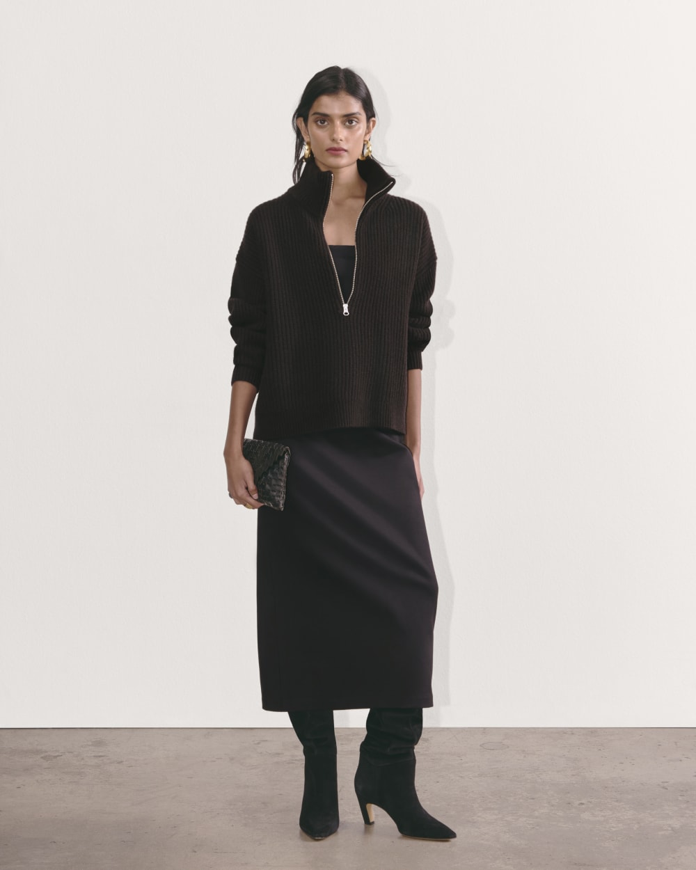 womens-felted-merino-halfzip-sweater-black