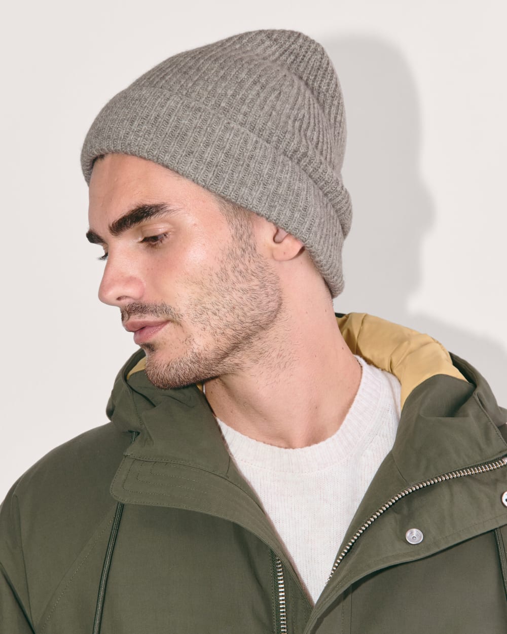 The Cashmere Ribbed Beanie Light Heather Grey – Everlane