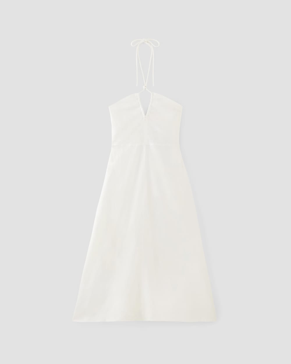 womens-linen-halter-neck-dress-white | alt